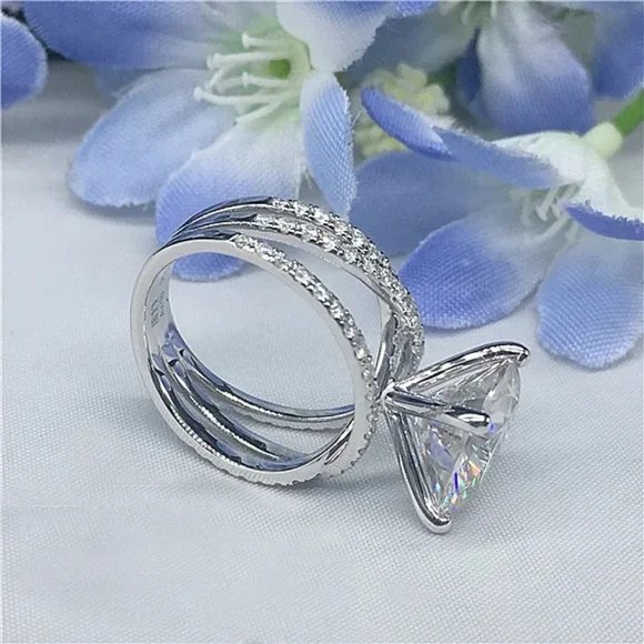 Sterling silver diamond ring - Picture 5 of 6